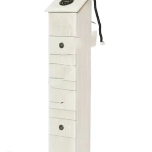 تصویر تلفن پایه دار چوبی سفید مدل 3020