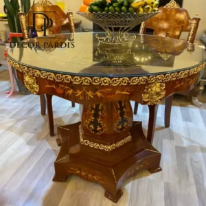 میز گرد چوبی