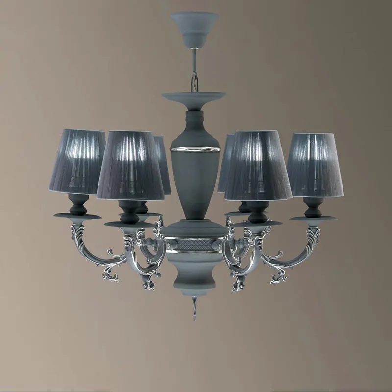 تصویر لوستر آریانا مدل سقفی رنگ طوسی