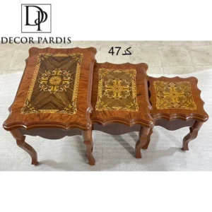 میز عسلی مدل چوبی سه تایی