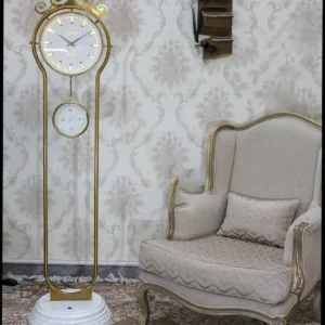 تصویر ساعت ایستاده آرتمیس مدل 6040 طلایی و سفید