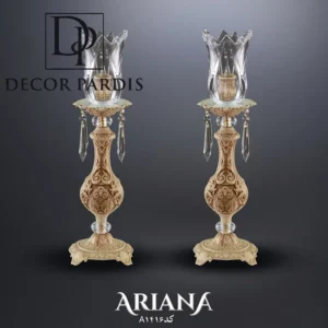 شمعدون دوتایی شیشه ای