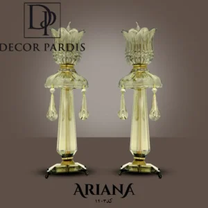 شمعدون دوتایی رنگ کرم روشن