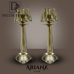 شمعدون شیشه ای مدل دوتایی